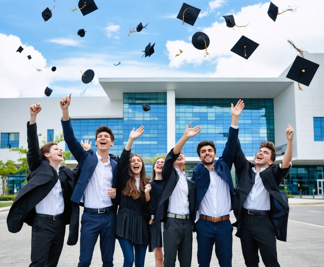 A group of technical graduates celebrating their certification at our Austin campus