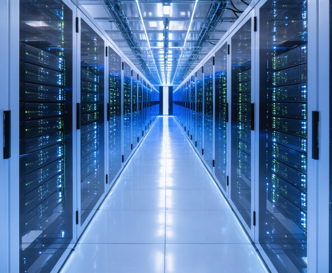 A high-density data center signifying the scale of enterprise IT infrastructure we train our students to manage